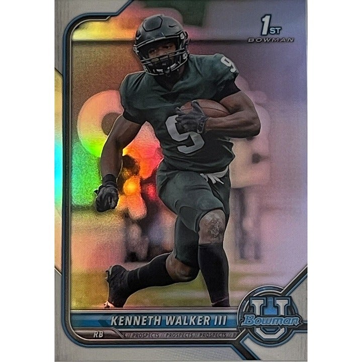 2022 BOWMAN U 1ST Kenneth Walker* RC III ROOKIE PINK REFRACTOR Seattle Seahawks*