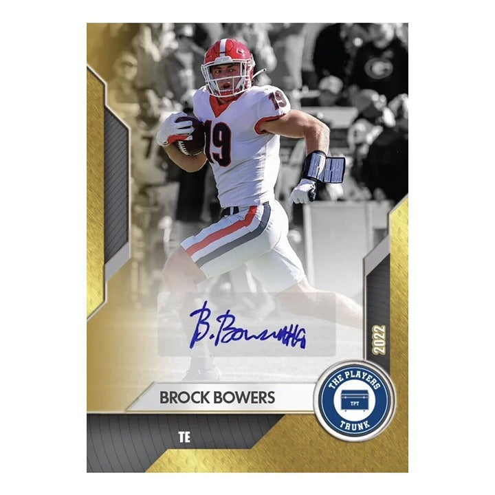 Brock Bowers RC /275 2022 GOLD Auto NIL Rookie Card Player Trunk - 2 Time CHAMPS