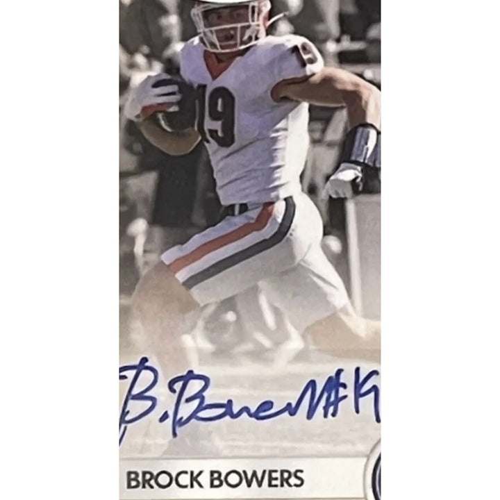 Brock Bowers RC 2022 Gold Auto NIL Rookie Card with autograph and Player Trunk design