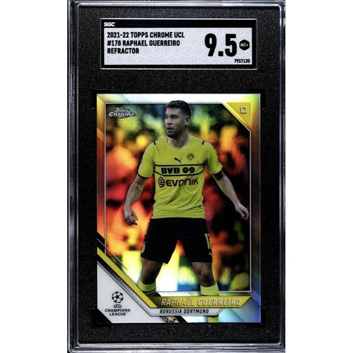 2021-22 Topps Chrome UCL Refractor Raphael Guerreiro Borussia Dortmund - SGC 9.5
