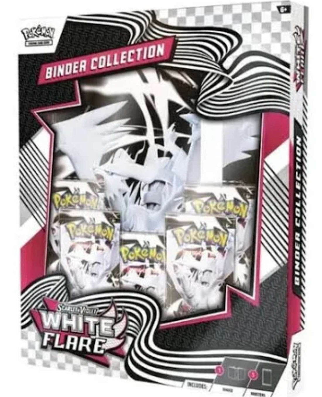 Sealed Pokémon TCG Scarlet & Violet White Flare Binder Collection Box with booster packs and promo card