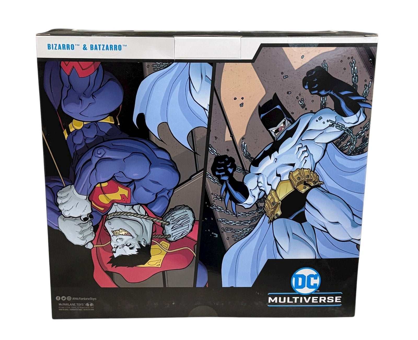 McFarlane DC Multiverse Bizarro and Batzarro 7-inch action figure 2-pack in sealed packaging