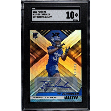 Ty Chandler* 31/199 Rookie Auto 2022 Panini XR NFL Minnesota Vikings #155 SGC 10