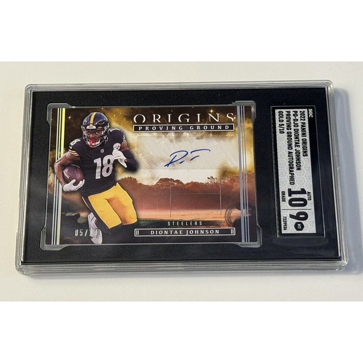 2022 Panini Origins RARE Gold 5/10 Diontae Johnson Auto - Steelers #PG-DJO SGC 9