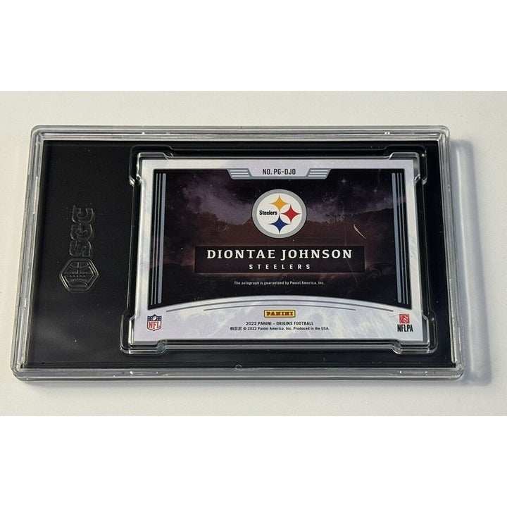 2022 Panini Origins rare gold autographed Diontae Johnson Steelers football card graded SGC 9 limited edition 5/10