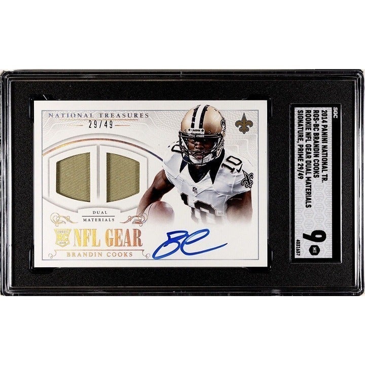 2014 Panini National Treas Brandin Cooks* 29/49 Auto #RGS-BC NFL Gear Materials*