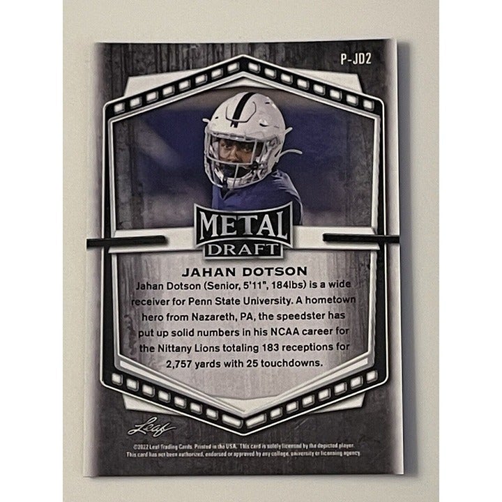 Jahan Dotson 2022 Leaf Metal Draft Purple Crystals Parallel NFL Commanders rookie football card