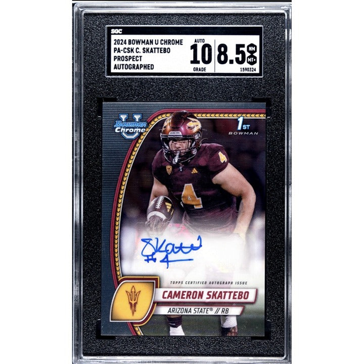 2024 1st Bowman U Chrome - Cameron Skattebo RC* Autograph #PA-CSK ASU - SGC 8.5*