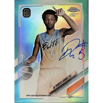 2021-22 Chrome Overtime Elite Basketball Auto Aqua #CA-DC2 De'Vontes Cobbs 89/99