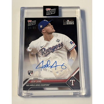Josh Jung Rookie Card 20/99 2023 Topps NOW World Series Champs autographed Texas Rangers