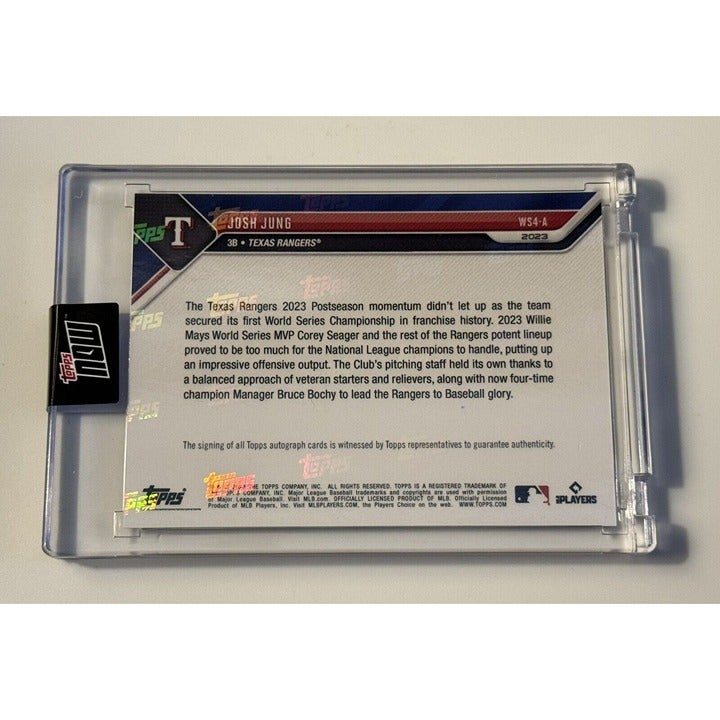 Josh Jung RC 2023 Topps NOW World Series Champs autographed rookie card Texas Rangers limited edition