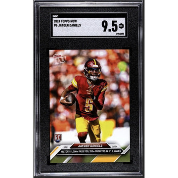 Jayden Daniels RC 2024 TOPPS NOW Rookie Football Card graded SGC 9.5 in protective case
