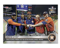 Houston Astros 2022 Topps Now No-Hitter World Series Champions trading card with key players and team celebration
