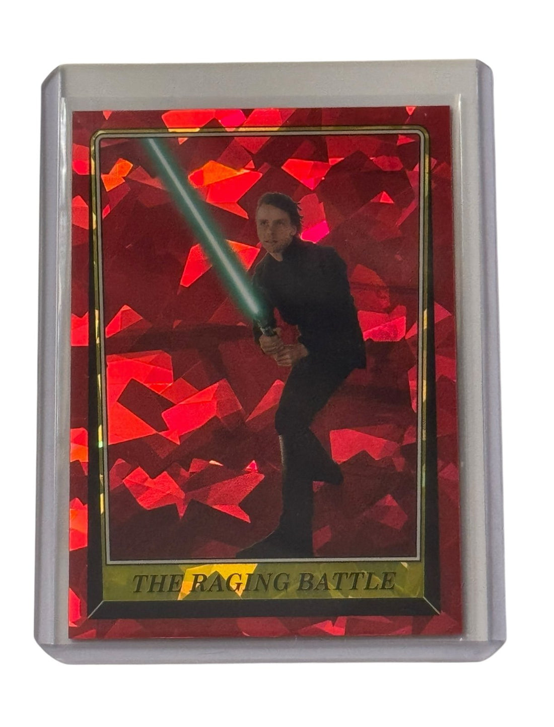Star Wars Return Of The Jedi 40th Luke Skywalker The Raging Battle red parallel card with green lightsaber and premium shine
