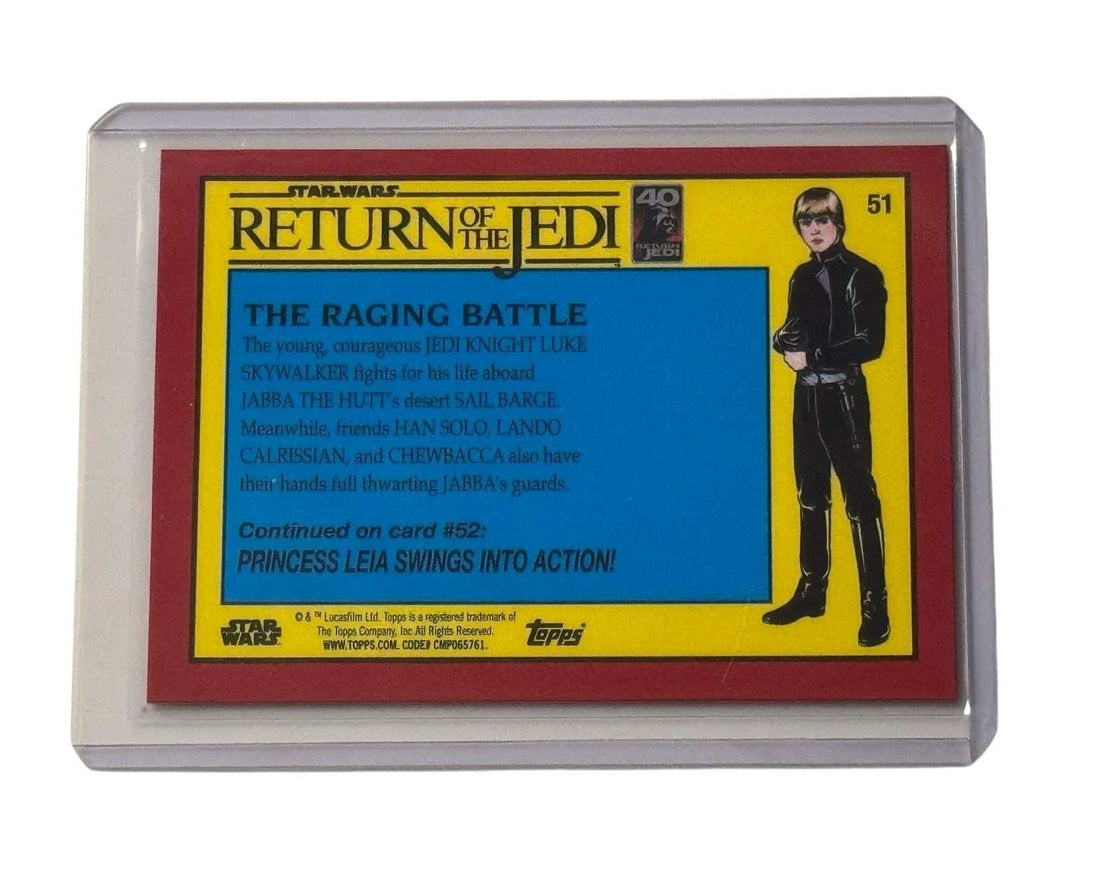 Star Wars Return Of The Jedi 40th Luke Skywalker The Raging Battle red parallel card with green lightsaber and premium shine
