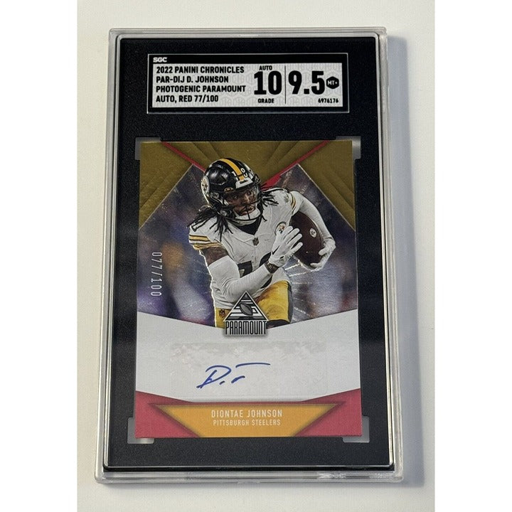 2022 Panini Origins Red 77/100 Diontae Johnson Auto PAR-DIJO Steelers - SGC 9.5*