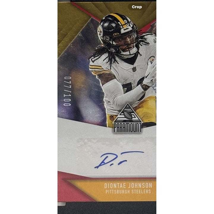 2022 Panini Origins Diontae Johnson Steelers autographed red parallel card graded 9.5 SGC