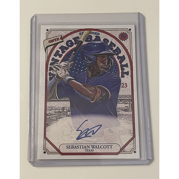 2023 Onyx Vintage Extended Baseball Sabastian Walcott Auto RC Blue Ink Texas MLB