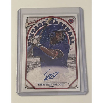 2023 Onyx Vintage Extended Baseball Sabastian Walcott Auto RC Blue Ink Texas MLB