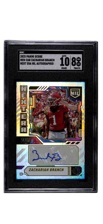 Zachariah Branch RC* Auto 2025 Panini Score Next Era NIL UGA Dogs* NEN-ZAB SGC 8
