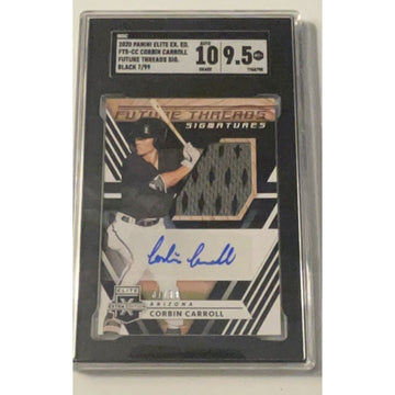 Corbin Carroll RC 2020 Elite Extra Future Threads Patch Auto 7/99 Dbacks SGC 9.5