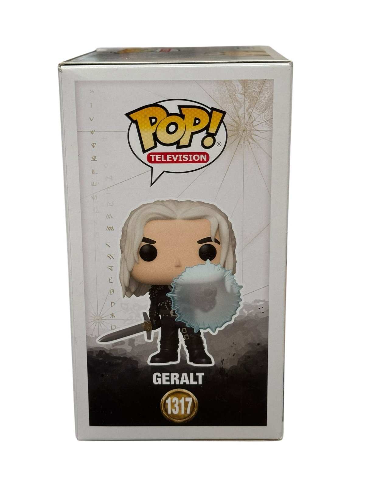 Geralt Funko Pop 1317 from The Witcher Netflix Sword Attack Edition collectible figure in box
