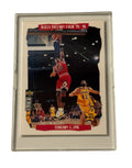 1996 Michael Jordan Upper Deck Victory Tour Win 41 Bulls NBA insert card with Jordan dunking over Lakers player