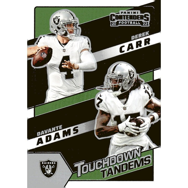 2022 Panini Contenders #TDT-LV Davante Adams / Derek Carr SN25 Touchdown Tandem*