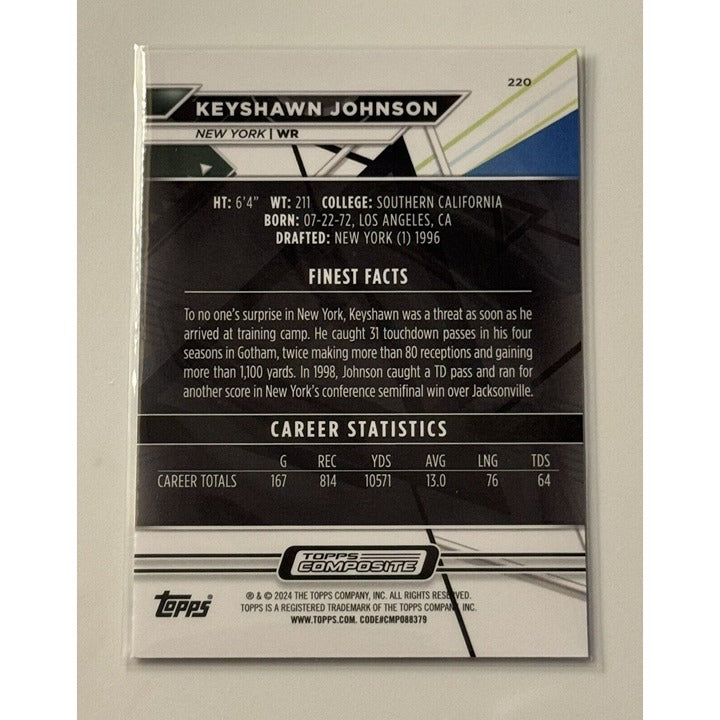 KEYSHAWN JOHNSON 2023 Topps Finest Composite Chrome foil football card New York Jets