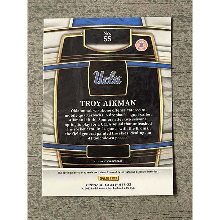 2022 PANINI SELECT DRAFT PICKS blue Troy Aikman UCLA Bruins QB football card