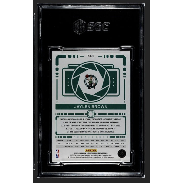 Jaylen Brown 2023-24 Panini Photogenic Basketball Card Boston Celtics #6 silver parallel in protective case