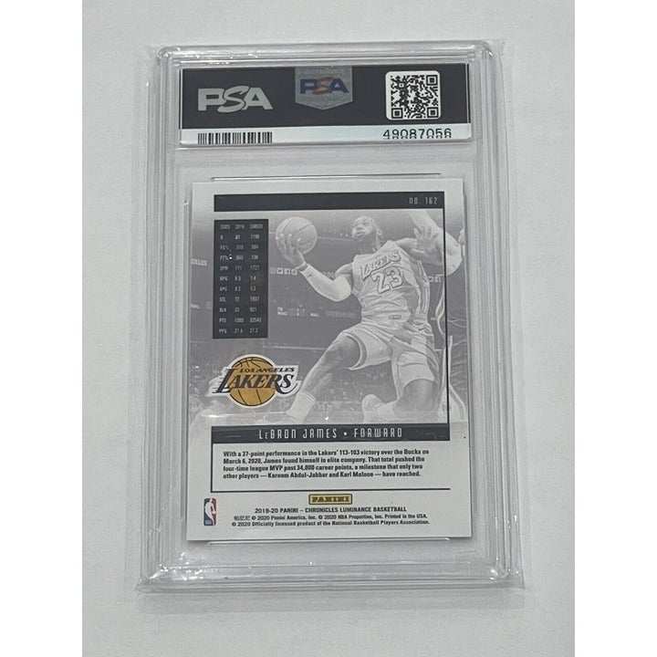 2019-20 Chronicles Luminance LeBron James Lakers teal parallel PSA 9 basketball card