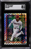 2025 TOPPS CHROME James Wood Rookie Card 132 XFractor Washington Nationals SGC 8