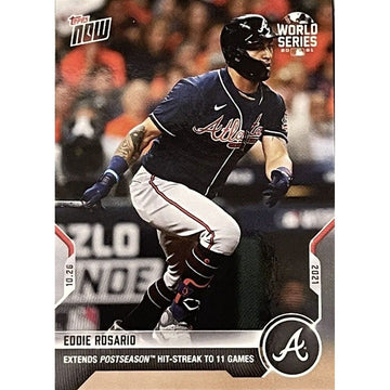 Eddie Rosario 2021 MLB TOPPS NOW Card 1014 Postseason 11 game hit streak Game 1*