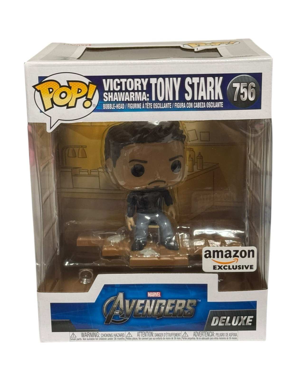 Funko Pop Avengers Victory Shawarma Tony Stark #756 Amazon Exclusive collectible figure in box