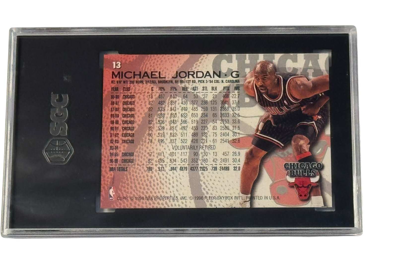1996-97 Fleer Michael Jordan basketball card #13 graded SGC 9 Mint in black slab