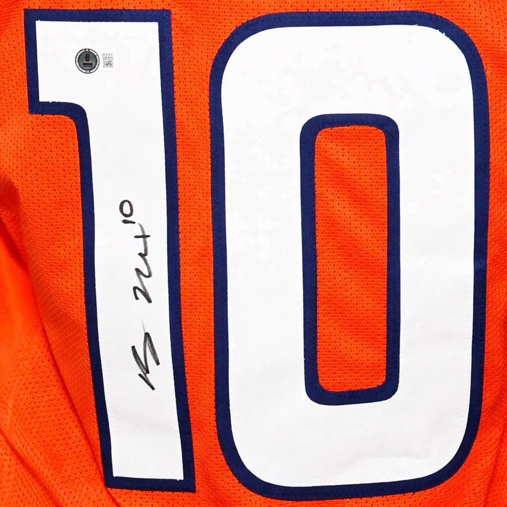 Bo Nix RC signed Denver Broncos orange football jersey Beckett certified autograph