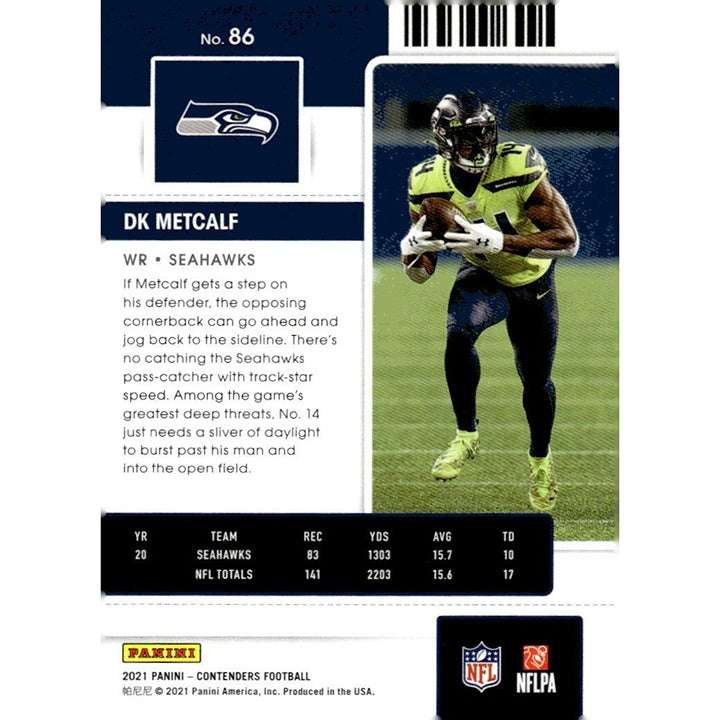 2021 Panini Contenders DK Metcalf Seattle Seahawks football ticket card #86