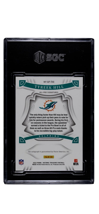 31/49* 2022 Panini National Treasures All‑Pro Sig. Tyreek Hill Dolphins SGC 8.5*