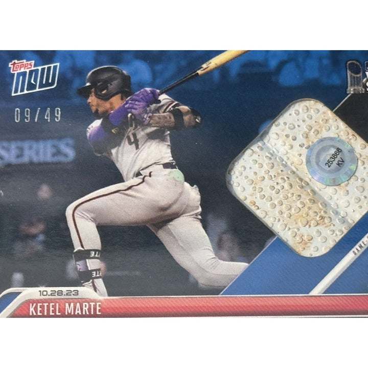 2023 Topps Now Ketel Marte Arizona Diamondbacks game-used base relic baseball card 9/49 in protective case