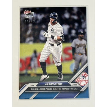 44/49 Aaron Judge Passes Jeter MLB Yankees HRs 2024 MLB TOPPS NOW #117 ALL Rise*