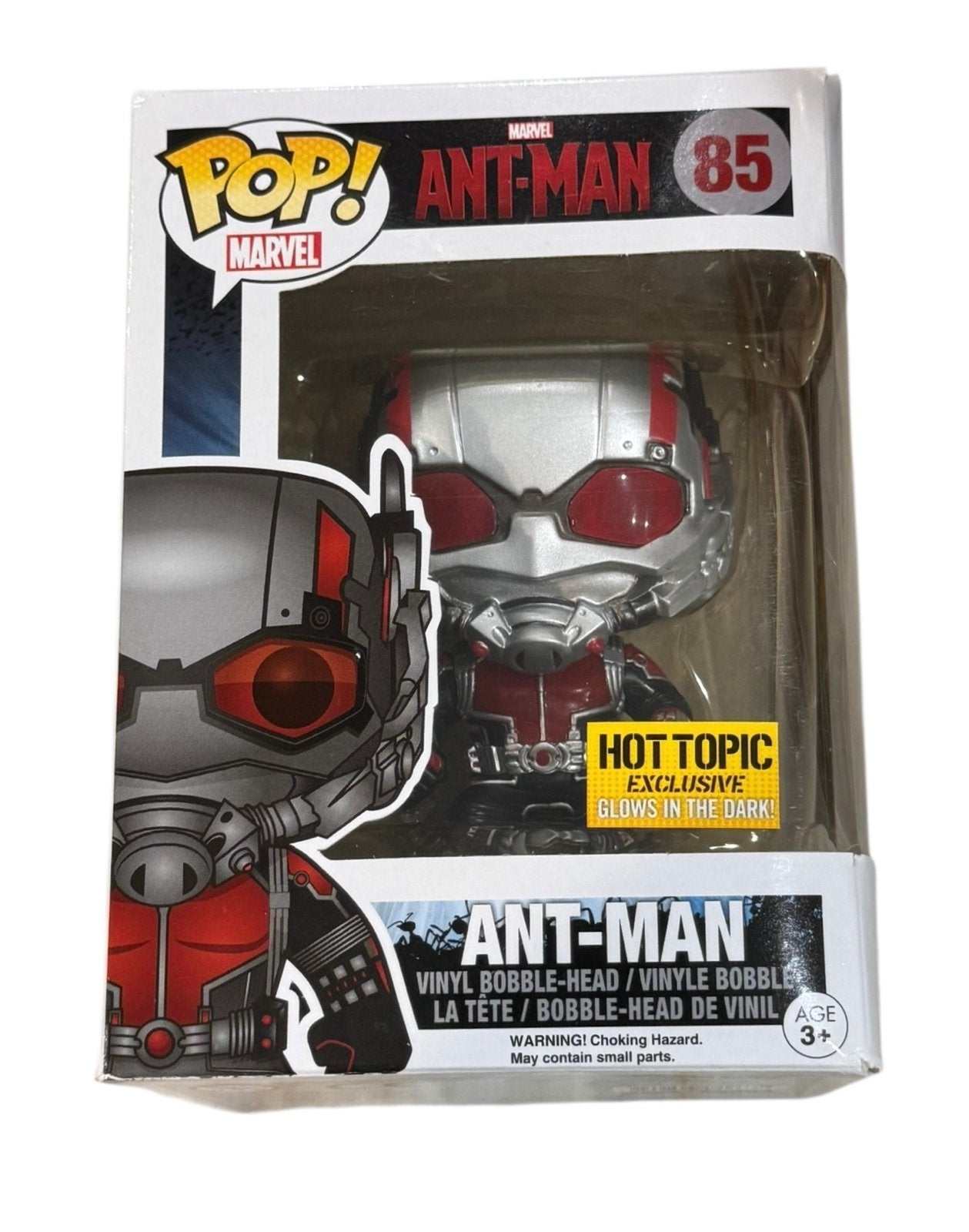 Funko Pop Marvel Ant Man #85 Hot Topic Exclusive glow in the dark vinyl bobble-head collectible