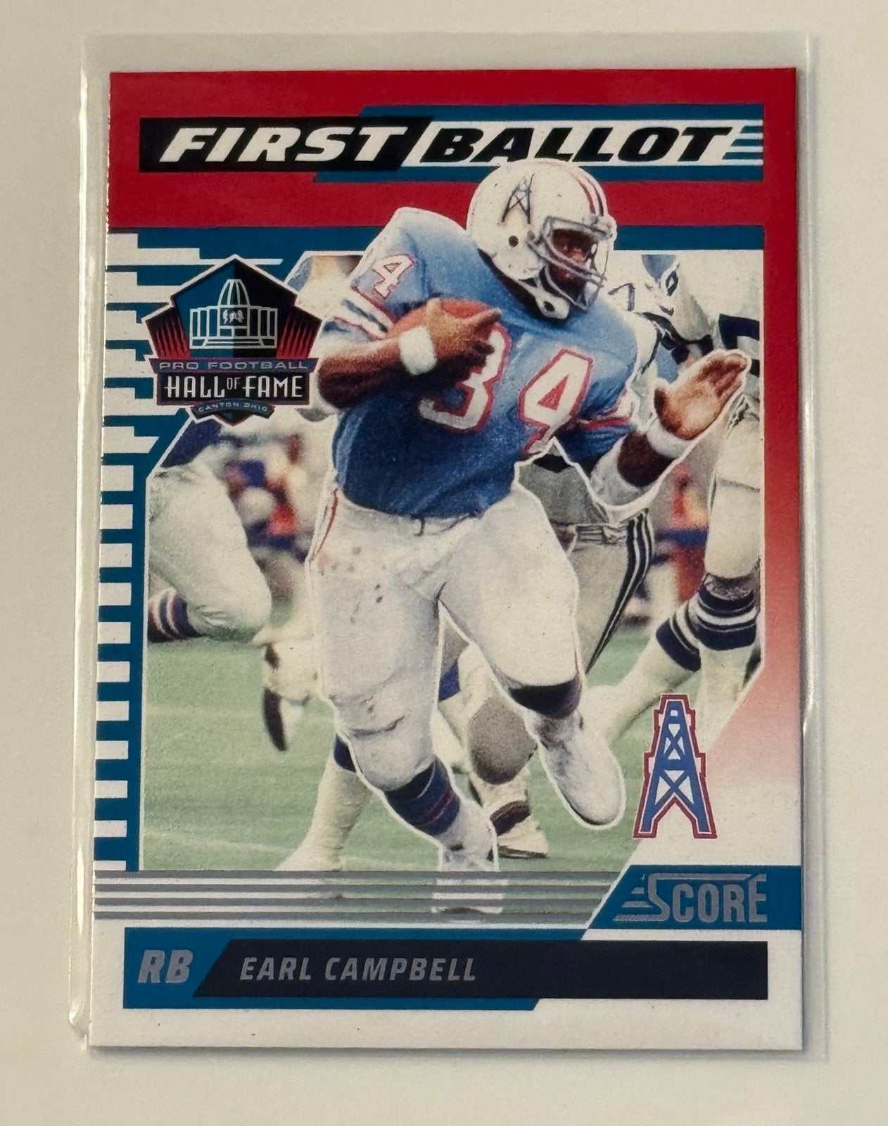 2025 Panini Score Earl Campbell Houston Oilers First Ballot NFL Hall of Fame card