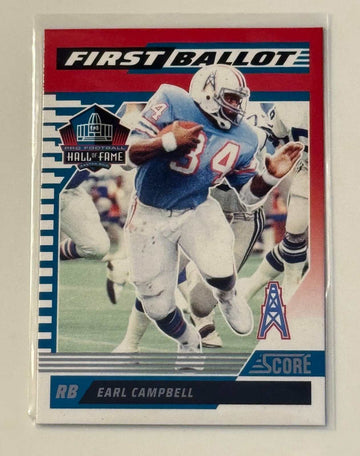 2025 Panini Score Earl Campbell Houston Oilers First Ballot NFL Hall of Fame card