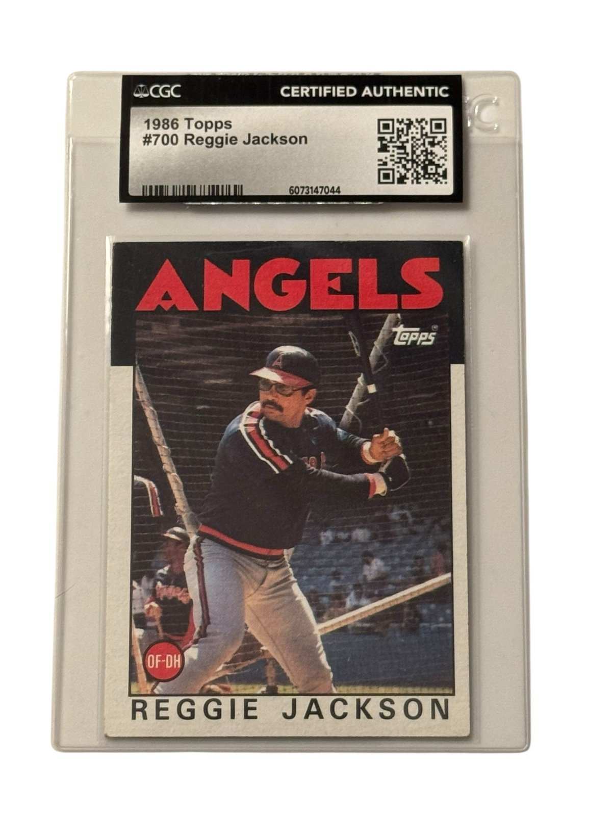 1986 Topps Reggie Jackson vintage baseball card #700 California Angels CGC certified authentic