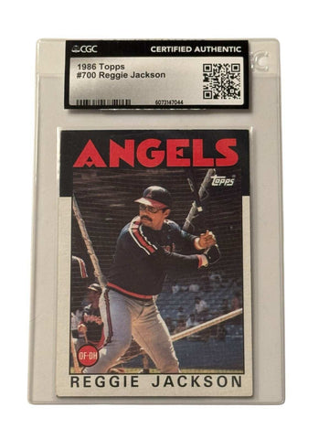 1986 Topps Reggie Jackson vintage baseball card #700 California Angels CGC certified authentic