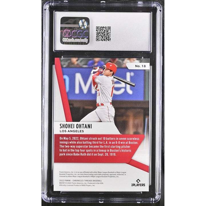 Classics Panini 2022 Panini Chronicles Classics -MLB Los Angeles Angels Shohei Ohtani 18 CGC 10