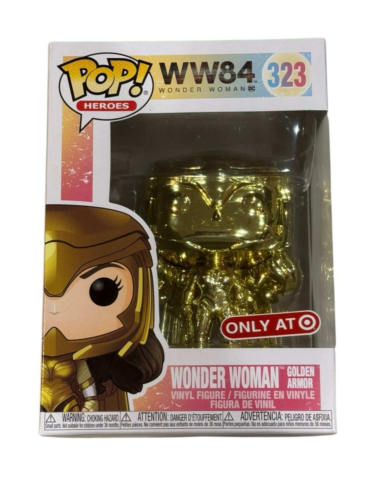 Funko Pop Wonder Woman 1984 Golden Armor Target Exclusive figure in metallic gold finish in original sealed box