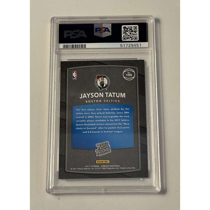 JAYSON TATUM RC 2017-18 Panini Donruss Rated Rookie Card PSA 10 Boston Celtics basketball card