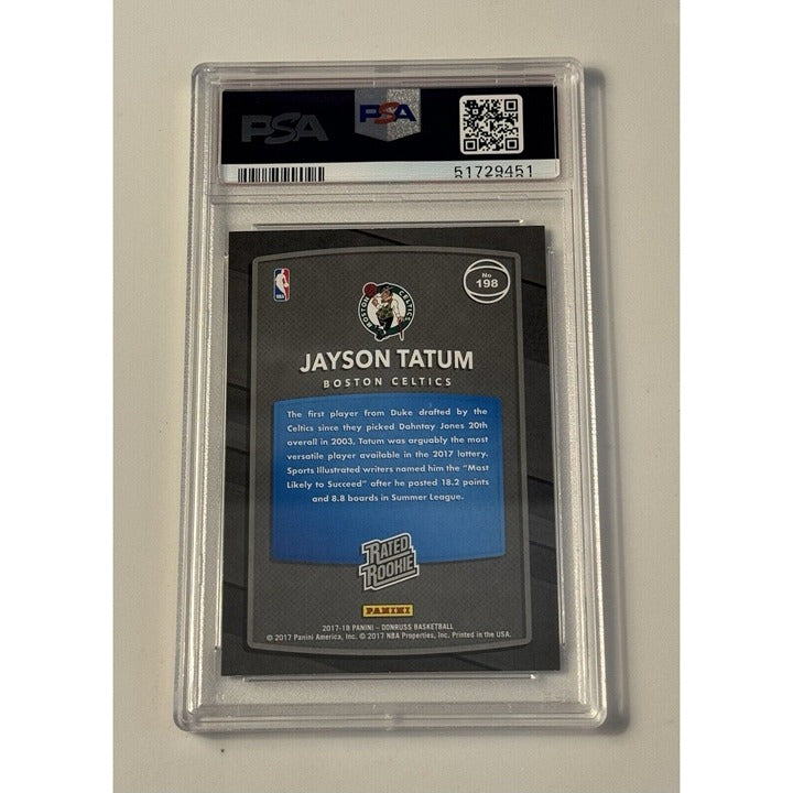 JAYSON TATUM RC 2017-18 Panini Donruss Rated Rookie Card Boston Celtics PSA 10